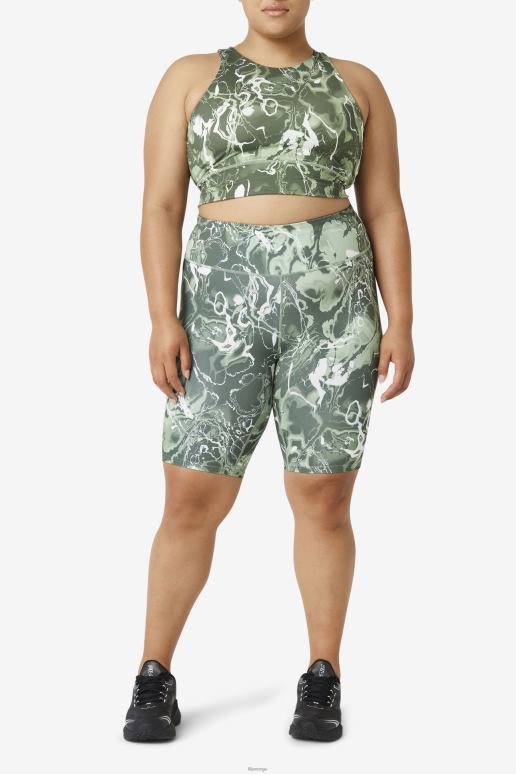 FILA kvinner basilikum marmor oppløftende høyhalset sports-bh fila HHL841842 basilikummarmor