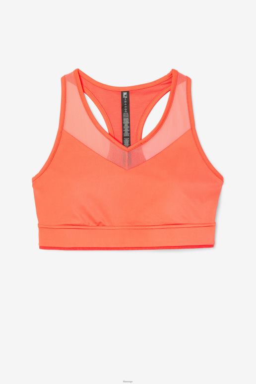 FILA kvinner fila uplift racerback bh topp hot coral HHL841849 varme koraller