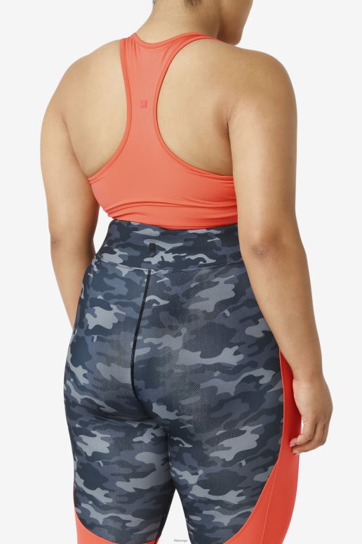 FILA kvinner fila uplift racerback bh topp hot coral HHL841849 varme koraller