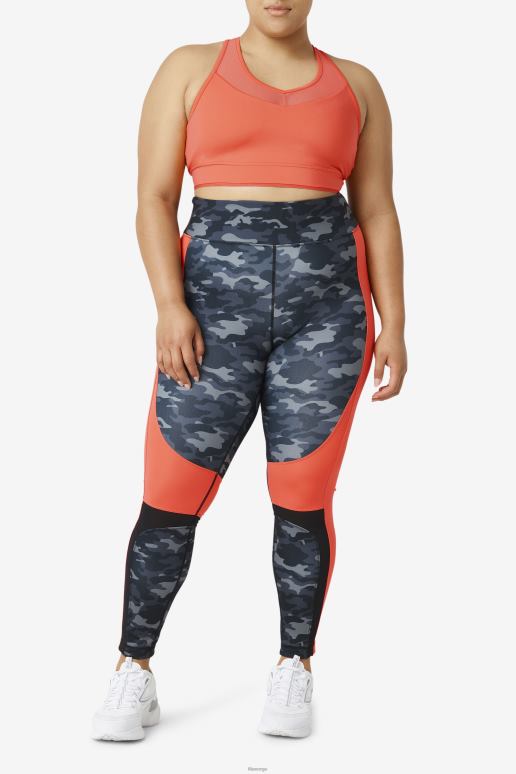 FILA kvinner fila uplift racerback bh topp hot coral HHL841849 varme koraller