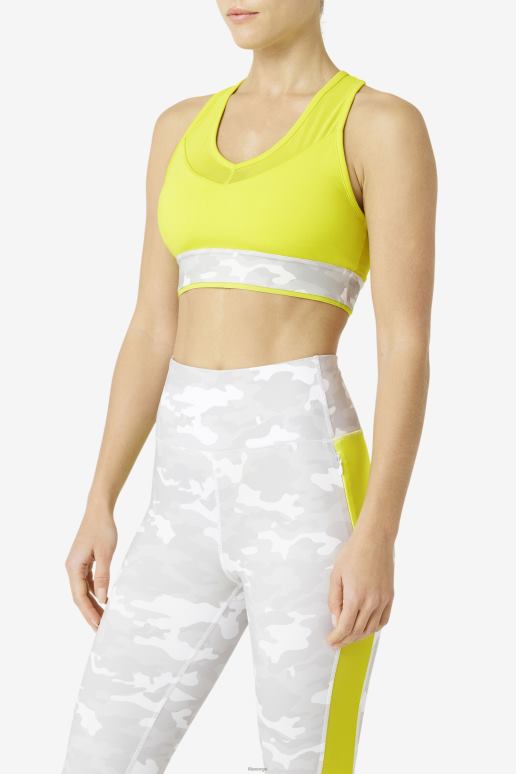 FILA kvinner fila uplift racerback bh topp svovel HHL841807 svovel
