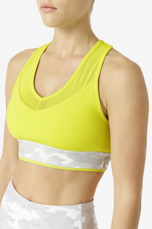 FILA kvinner fila uplift racerback bh topp svovel HHL841807 svovel