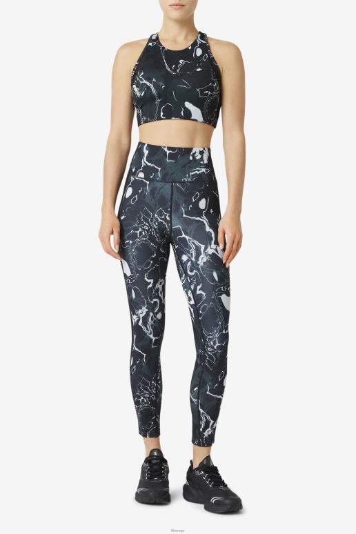 FILA kvinner fila uplift t-back sports-bh svart marmor HHL841795 svart marmor