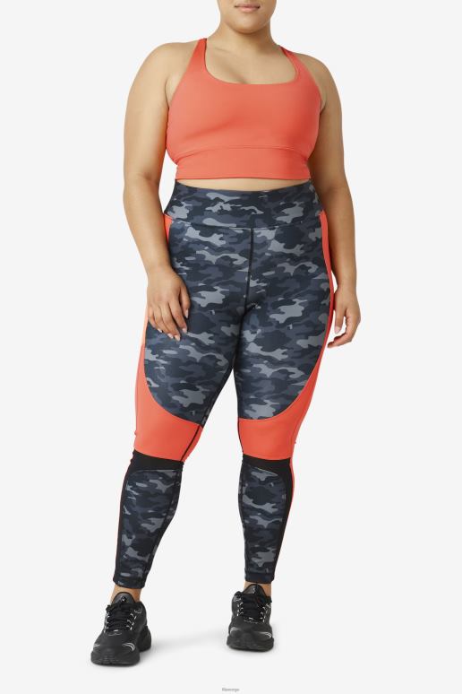 FILA kvinner hot coral uplift cross back bh topp fila HHL841830 varme koraller