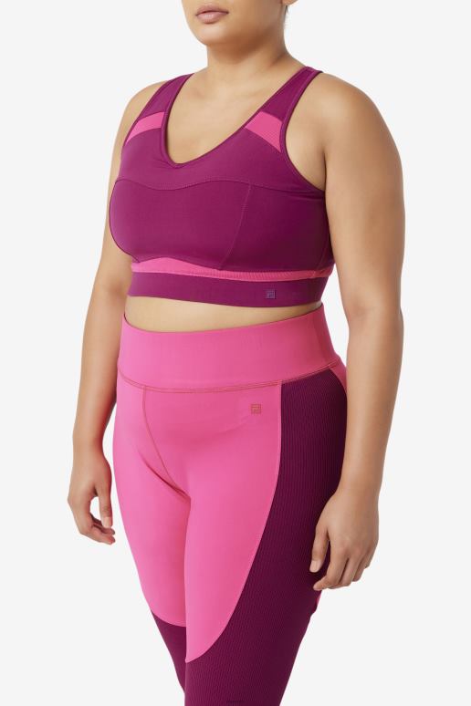 FILA kvinner magenta lilla/lys rosa fila uplift racerback sports-bh HHL841833 magenta lilla/lyse rosa