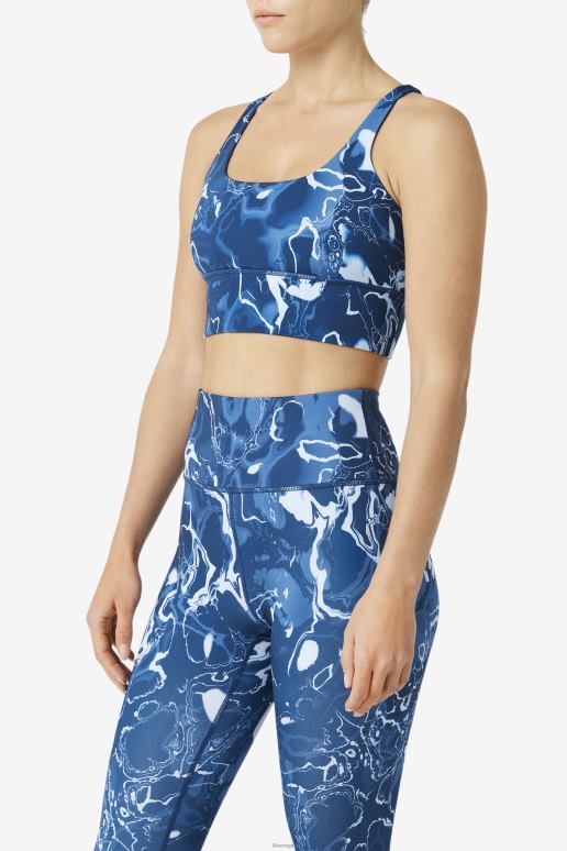 FILA kvinner marine marmor fila uplift cross back bh topp HHL841791 marine marmor