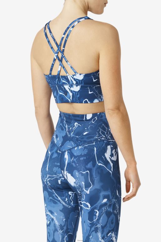 FILA kvinner marine marmor fila uplift cross back bh topp HHL841791 marine marmor