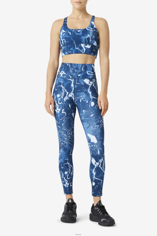 FILA kvinner marine marmor fila uplift cross back bh topp HHL841791 marine marmor