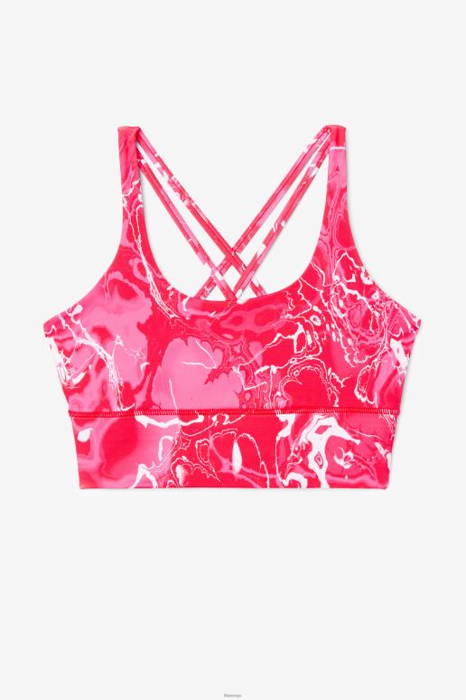 FILA kvinner rosa marmor uplift cross back BH topp fila HHL841794 rosa marmor