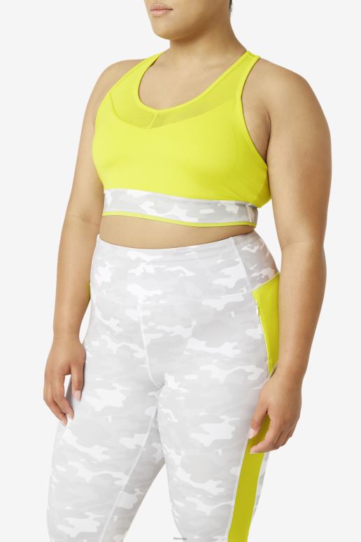 FILA kvinner svovel fila uplift racerback bh topp HHL841851 svovel