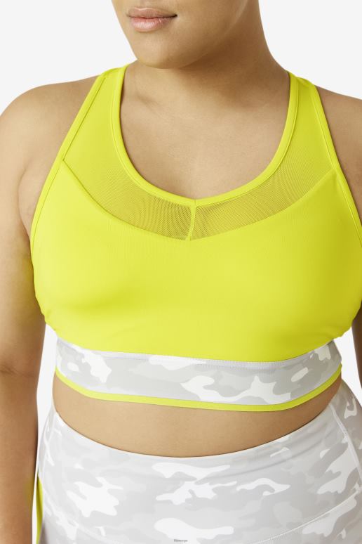 FILA kvinner svovel fila uplift racerback bh topp HHL841851 svovel