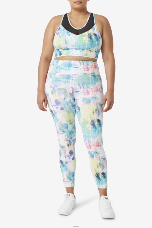 FILA kvinner tie dye/svart/hvit uplift racerback BH topp fila HHL841848 slipsfarge/svart/hvit