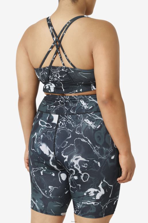 FILA kvinner uplift cross back bh topp fila svart marmor HHL841832 svart marmor