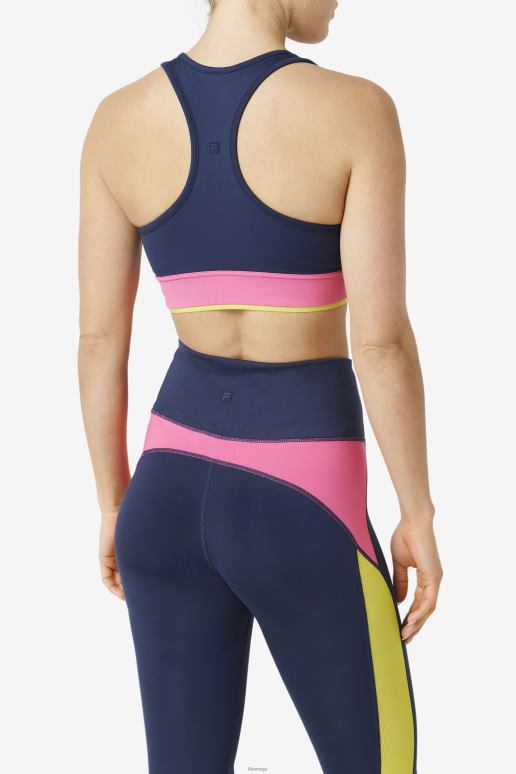 FILA kvinner uplift racerback bh topp marine/azalea/svovel fila HHL841805 marine/azalea/svovel