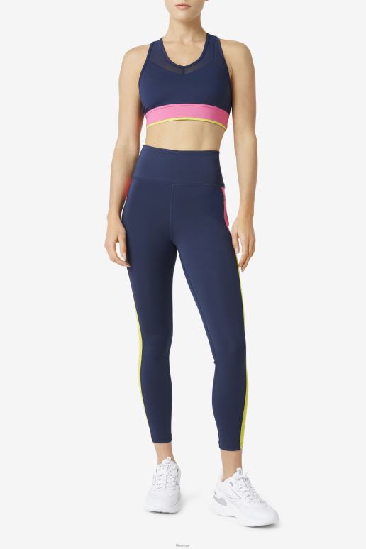 FILA kvinner uplift racerback bh topp marine/azalea/svovel fila HHL841805 marine/azalea/svovel