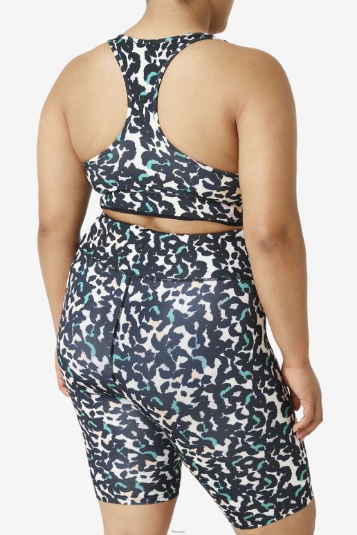 FILA kvinner uplift racerback bh topp svart dyreprint fila HHL841853 svart dyretrykk