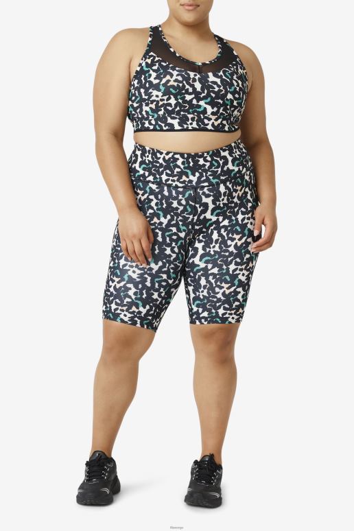 FILA kvinner uplift racerback bh topp svart dyreprint fila HHL841853 svart dyretrykk