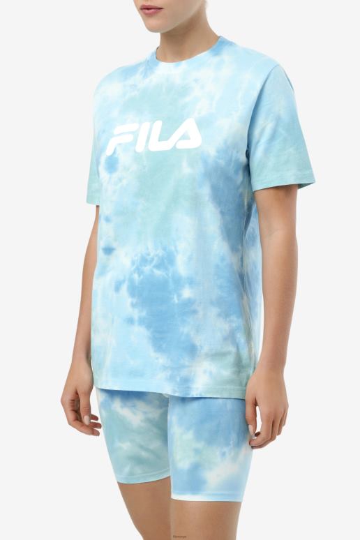 FILA kvinner alivia tie dye t-skjorte hvit/splish/all/latigo bay fila HHL841403 hvit/splitt/all/latigo bay