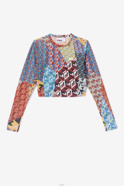 FILA kvinner birdy langermet topp hav/gul/hvit fila HHL841379 hav/gul/hvit