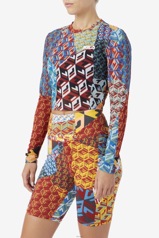 FILA kvinner birdy langermet topp hav/gul/hvit fila HHL841379 hav/gul/hvit