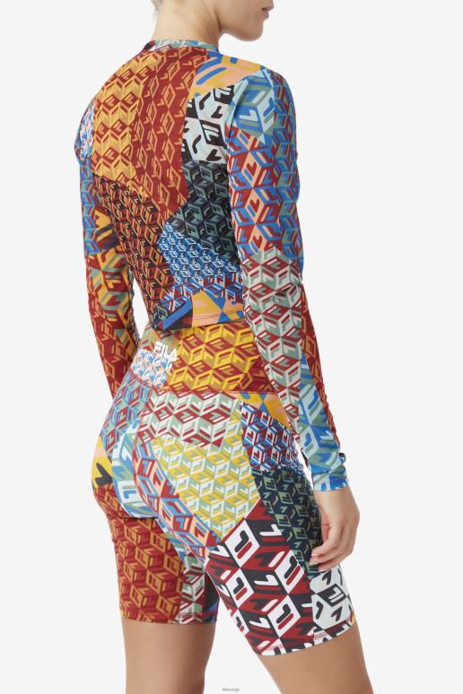 FILA kvinner birdy langermet topp hav/gul/hvit fila HHL841379 hav/gul/hvit