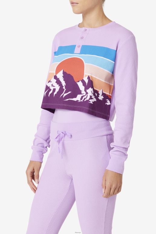 FILA kvinner croc/pbeet fila liza termisk henley HHL841461 krok/pbeet