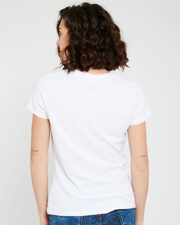 FILA kvinner dame volara badge t-skjorte fila hvit HHL842942 hvit