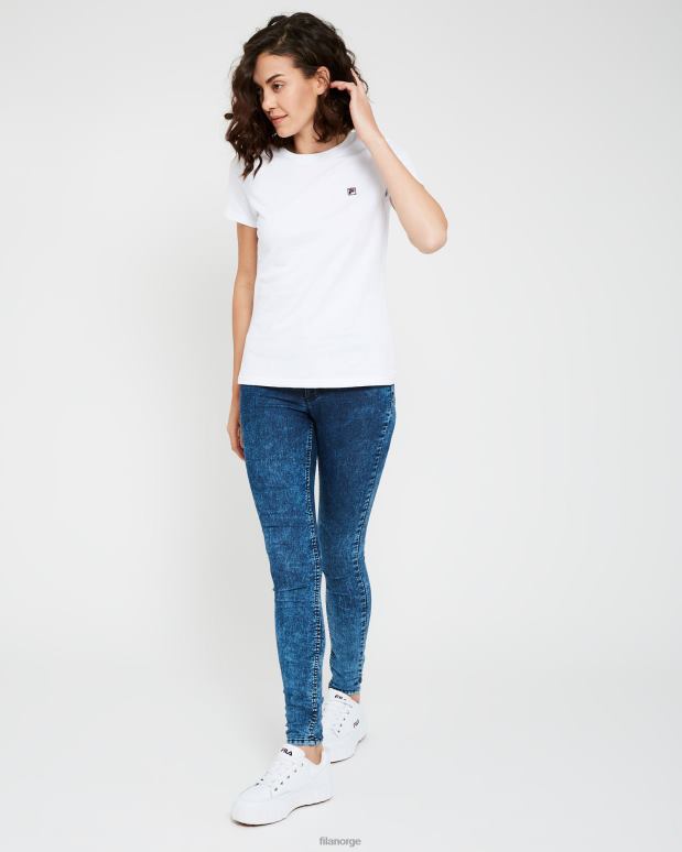 FILA kvinner dame volara badge t-skjorte fila hvit HHL842942 hvit