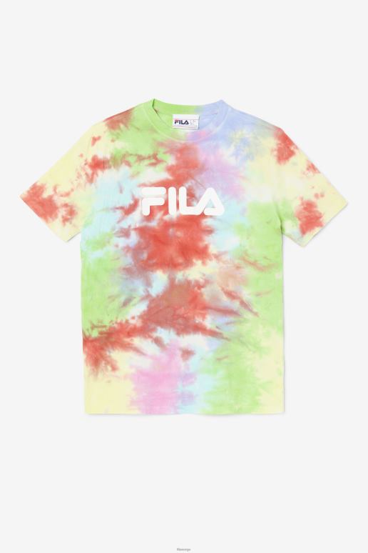 FILA kvinner fila alivia tie dye t-skjorte grønn/hvit/periwinkle/rød HHL841405 grønn/hvit/periwinkle/rød