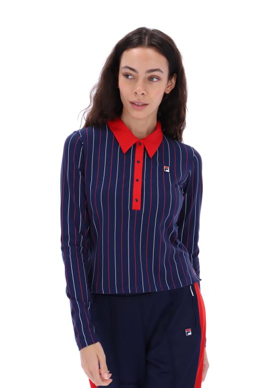 FILA kvinner fila jada langermet bb1 polo topp HHL843423