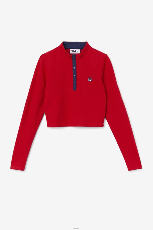 FILA kvinner fila red josie halv glidelås topp HHL841390 rød