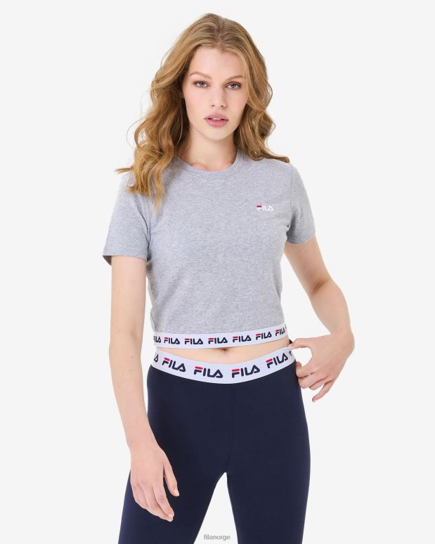 FILA kvinner fila salvie cropped tee grå marle HHL842941 grå marle
