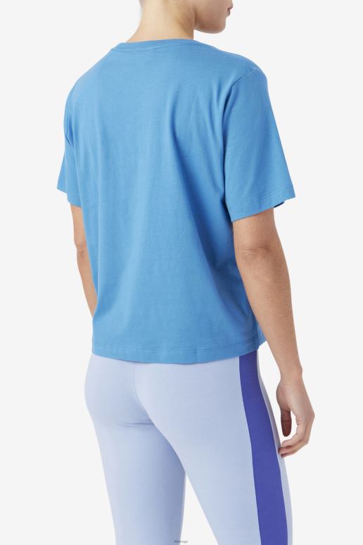 FILA kvinner fila thea tee vallarta blå/hvit/rabarbra HHL841453 vallarta blå/hvit/rabarbra