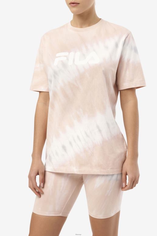 FILA kvinner gardenia/hvit/belgisk blokk alivia tie dye tee fila HHL841404 gardenia/hvit/belgisk blokk