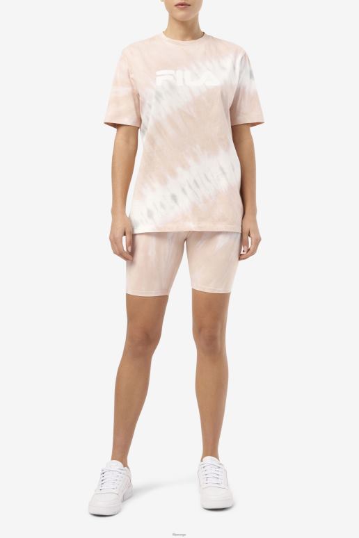 FILA kvinner gardenia/hvit/belgisk blokk alivia tie dye tee fila HHL841404 gardenia/hvit/belgisk blokk