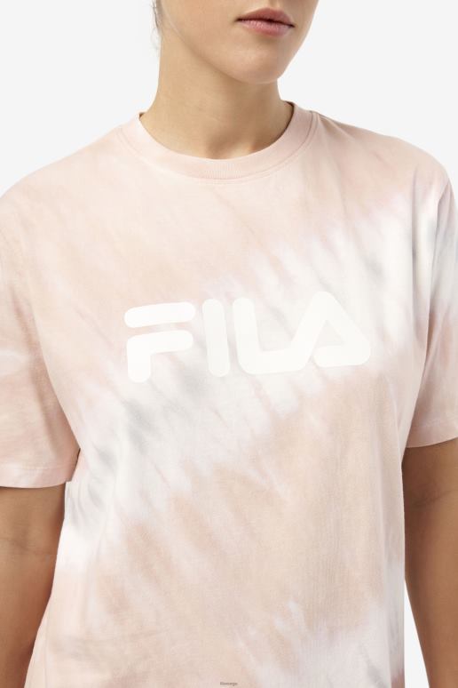 FILA kvinner gardenia/hvit/belgisk blokk alivia tie dye tee fila HHL841404 gardenia/hvit/belgisk blokk