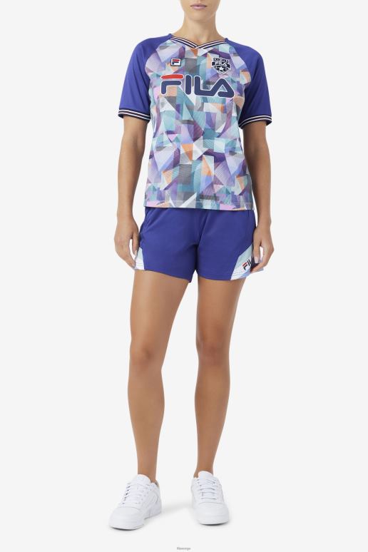 FILA kvinner geoprint/blå fallone jersey fila HHL841458 geoprint/blått