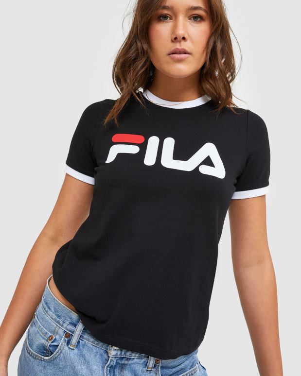 FILA kvinner klassisk ringer-t-skjorte for kvinner svart fila HHL842903 svart