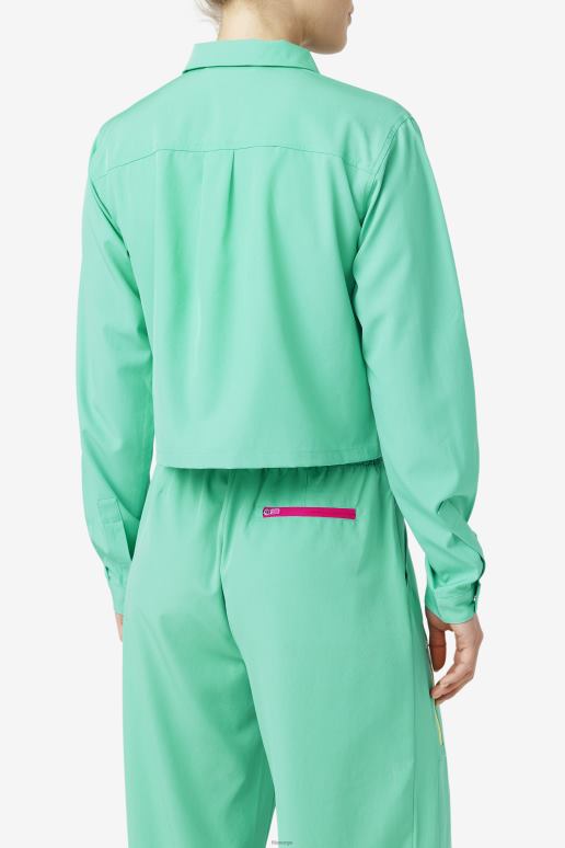 FILA kvinner marine grønn alina zip skjorte fila HHL841416 marine grønn