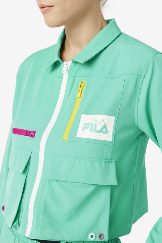 FILA kvinner marine grønn alina zip skjorte fila HHL841416 marine grønn