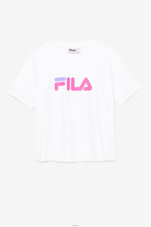 FILA kvinner miss eagle tee hvit/rosa glød/lilla hebe fila HHL841409 hvit/rosa glød/lilla hebe