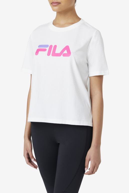 FILA kvinner miss eagle tee hvit/rosa glød/lilla hebe fila HHL841409 hvit/rosa glød/lilla hebe