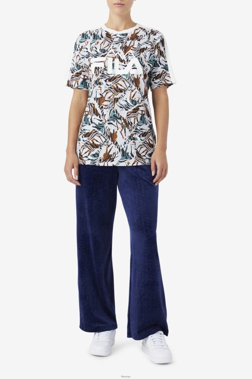 FILA kvinner nataly boyfriend tee fila egret/stormy/deep lake print HHL841376 hegre/stormfull/dyp innsjø trykk