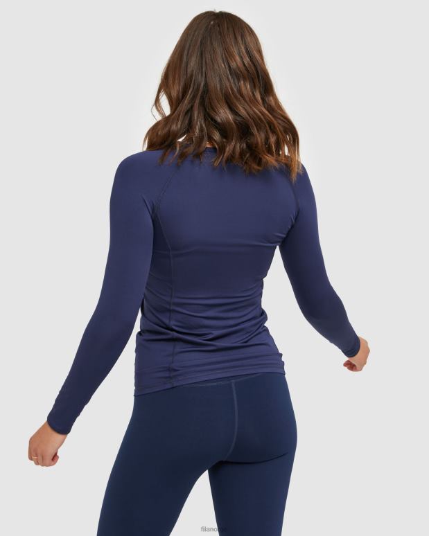 FILA kvinner ny marineblå fila classic l/s t-skjorte for kvinner HHL842907 ny marine