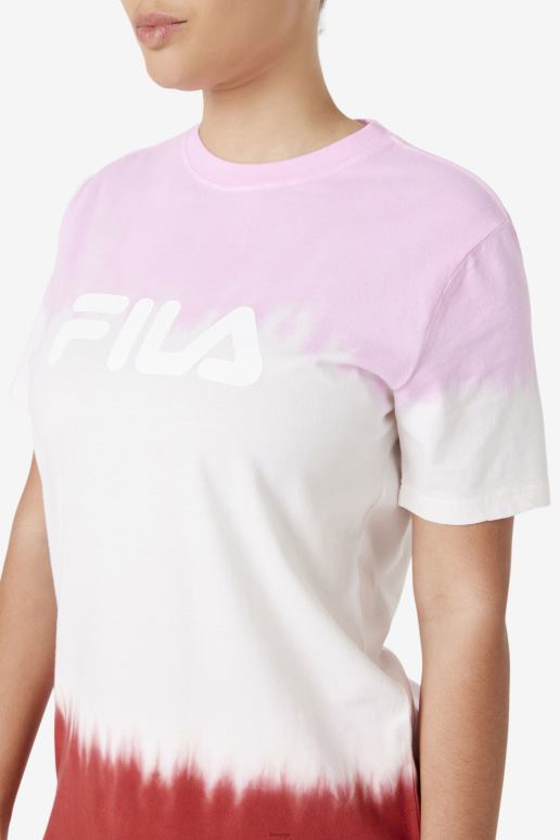 FILA kvinner piruett/hvit/jordrød fila alivia tie dye t-skjorte HHL841407 piruett/hvit/jordrød
