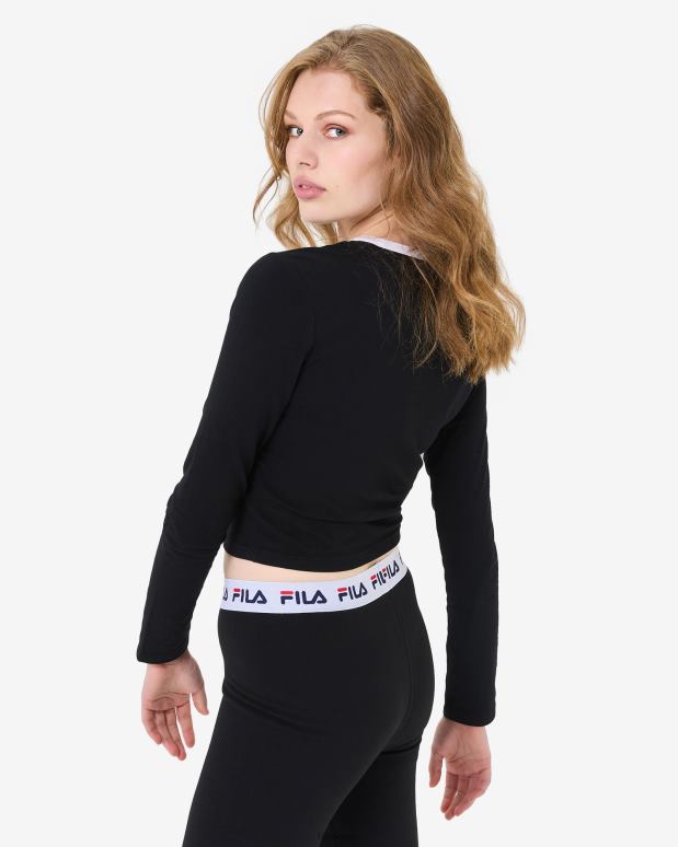 FILA kvinner sage ls t-skjorte fila svart HHL842936 svart