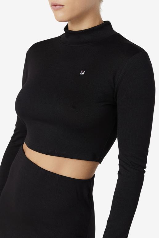 FILA kvinner svart fila luise turtleneck topp HHL841413 svart