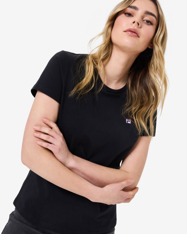 FILA kvinner svart fila volara badge 2.0 tee HHL842943 svart