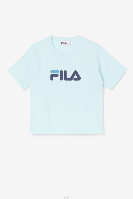 FILA kvinner thea tee fila iced aqua/navy/biscay bay HHL841448 iced aqua/marine/biscay bay