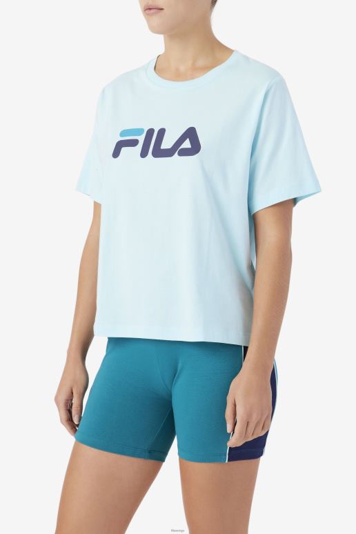 FILA kvinner thea tee fila iced aqua/navy/biscay bay HHL841448 iced aqua/marine/biscay bay
